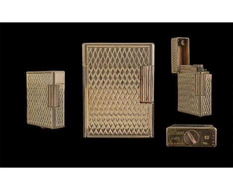 S J Dupont Paris Superb Quality Gold Plated Lighter with heavy gold plating of 20 microns; excellent design and quality and i