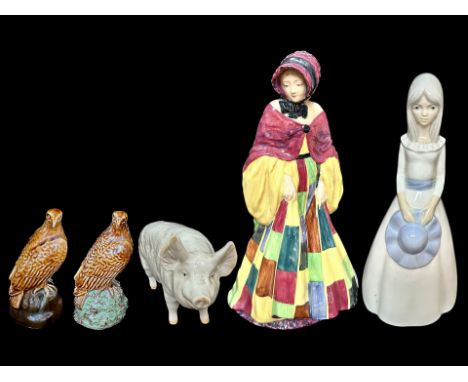 Royal Doulton Figurine The Parsons Daughter HN564 - Together with a Beswick Pig Boar CH Wall Champion Boy 53rd Figure, 2 Eagl