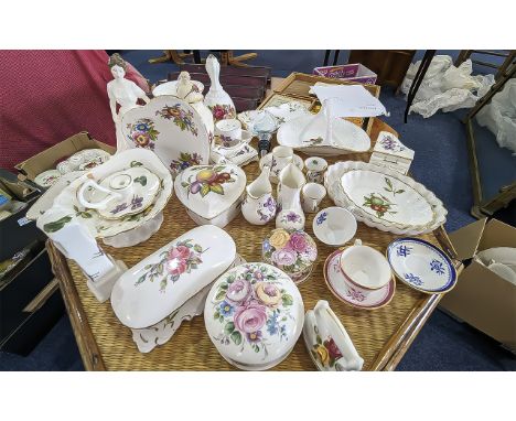 Box of Miniature China Pieces & Collectibles, including Hammersley, Spode, Finsbury, together with assorted pin dishes and tr