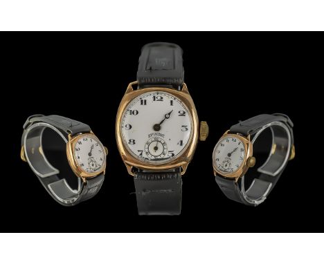 Rotary Swiss Made 9ct Gold Mechanical Wrist Watch, Hallmark Birmingham 1932, 5 Jewels, Dennison Watch CAse, Case, Dial and Mo
