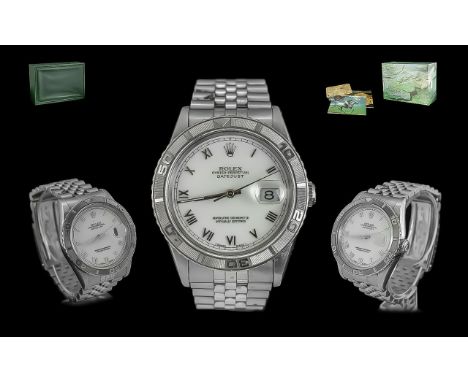 Rolex - Oyster Gents 18ct White Gold and Steel Perpetual - Chronometer ( Thunderbird ) Wrist Watch. Model No 16246. Features 