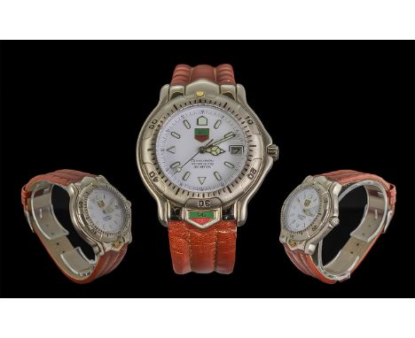 TAG Heuer Swiss Made Gents Stainless Steel Chronometer Wrist Watch, Features Water Resistant 200 Meters, Chronometer, White D