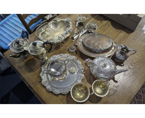 A Box of Silver Plated Ware to include a bread basket, tureen, tea service etc. 