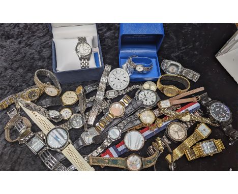 Box of Assorted Watches, leather and bracelet straps, including two boxed Rotary watches, Zenith, Spirit, Limit, Berge, Ben S