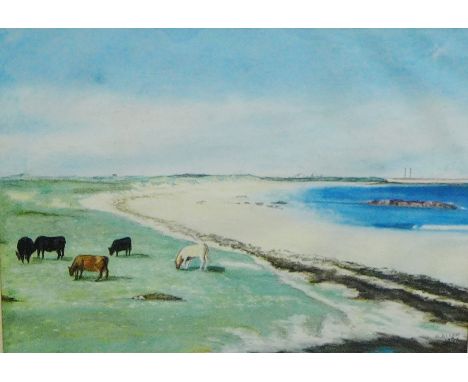 R. Allen  'Traigh Bhagh, Tiree' Pastel,  signed and dated 1961, in a glazed frame, 35 x 25cm