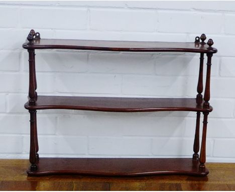 A mahogany hanging shelf, 60 x 46cm 