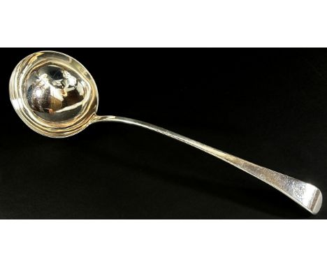 A George III silver ladle, London 1795, maker William Eley, 33 cm long, 5.7 ozs approximately 