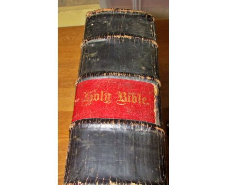 A rare and substantial leather & cloth bound Bible published by Rev J Bentinck MA in 1769 dedicated to David Benjamin Darling