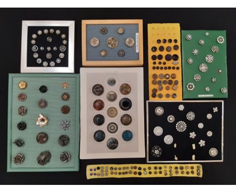 Mixed lot of decorative vintage buttons including   paste / cut steel buttons, approx 50 tinies, pictorial and filigree and l