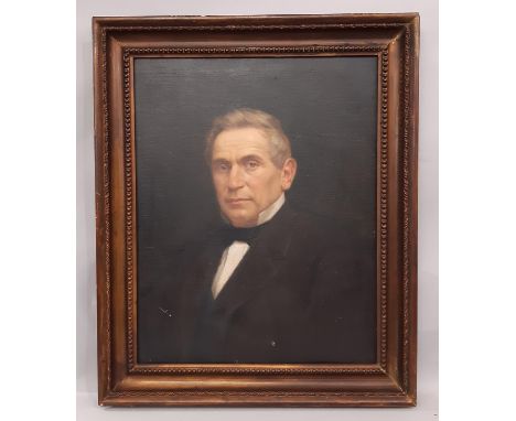 Michele Gordigiani (Italian, 1835-1909) - A Half Portrait of a Gentleman wearing a Bowtie, in chiaroscuro light with his head