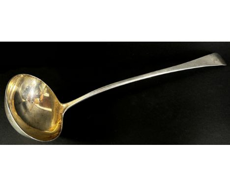 A George III silver ladle, London 1805, maker Thomas Dix, 31 cm long, 6.3 ozs approximately 