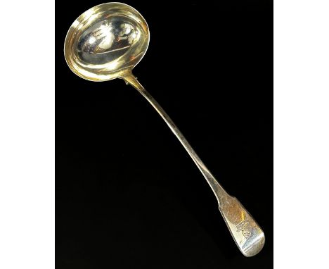 A George III silver ladle, London 1811, maker Thomas Wilkes Barker, 30 cm long, 5.8 ozs approximately 