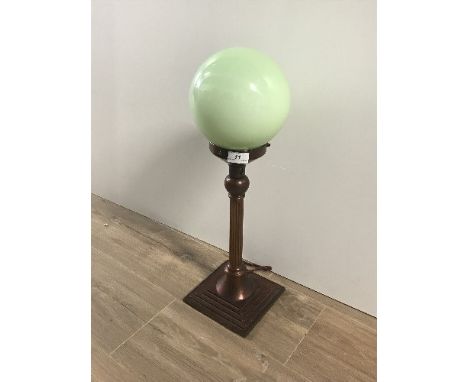 VINTAGE BRONZED METAL TABLE LAMP WITH DRAGON MOTIF 56CM HIGH