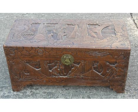 An Eastern carved trunk
