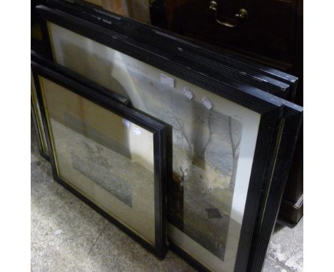 A set of four Alken hunting prints and two others