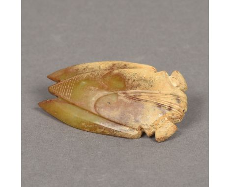 A Chinese carved russet jade cicada7 cm long. 