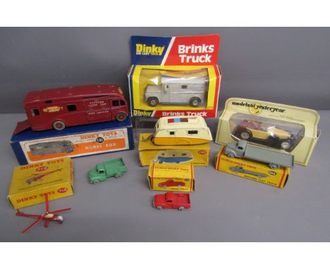 Dinky Dublo Meccano toys includes 581 Horse box - 716 Westland Sikorsky s.51 helicopter - 190 caravan - 066 Bedford flat truc