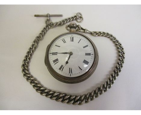 An early 19th century silver pair cased verge pocket watch by James Shilling, Green Street, silver cased, hallmarked 1827 wit
