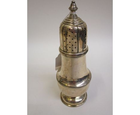 William Hutton & Sons Ltd - a silver sugar sifter, Sheffield 1938 of Queen Anne style, 7 1/2 high, 157 grams approx