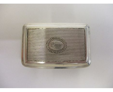 A George III silver snuff box, with engine turned decoration, John Linnit and William Atkinson, London 1812, 55 grams