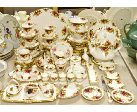 Royal Albert Old Country Roses dinner tea and decorative ware inc. cake stand, dinner plates etc; a Royal Crown Derby Royal P