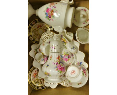 Ceramics - a pair of Royal Crown Derby 2451 Imari circular pin trays; a Coalport twin handle urn vase and cover, decorated wi