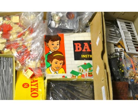  Juvenalia - a Bayko construction set; a Britains garden set , miniature dolls house  accessories; qty