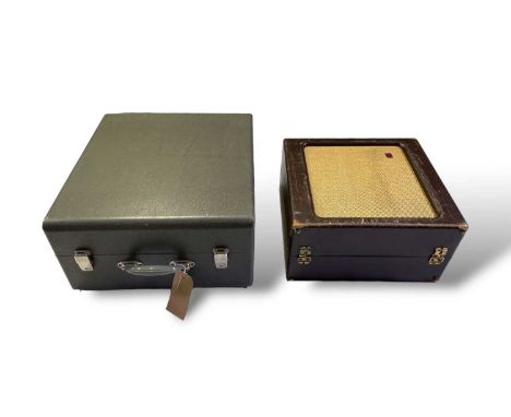 A vintage French made 'Supertone' portable record player. A portable Ferrograph Series 5 reel to reel, in very clean conditio