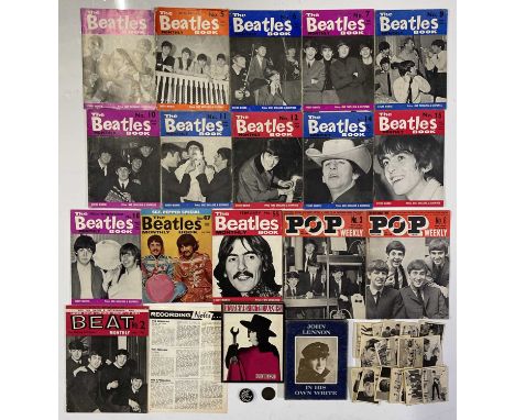 13 issues of The Beatles Monthly book to inc #1, first edition copies of 'In His Own Write' and 'A Spaniard In The Works', th