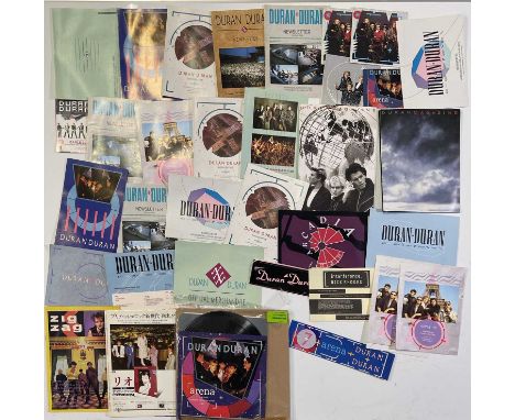 Duran Duran memorabilia to include: 'Arena' 1984 fan club pack inc large sew on patch, Japanese 'Hot Scene' magazine, approx 