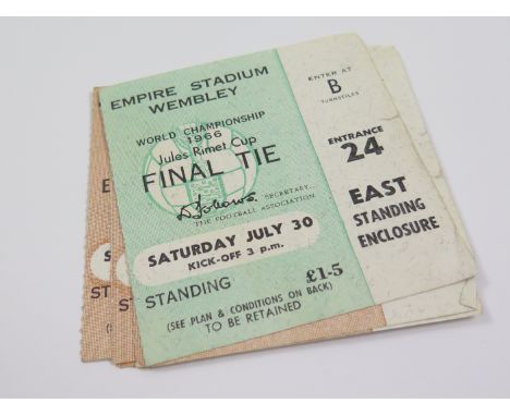 Football Tickets - 1966 World Cup - Eight Final x5, for 13 July, 15 July, 16 July, 19 July, 20 July. Quarter Final 23 July, 3