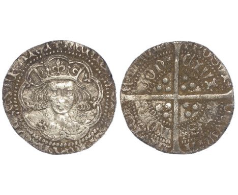 Henry V silver groat, London Mint, mullet on right shoulder, light scuffs, needs a professional clean, GF/NVF