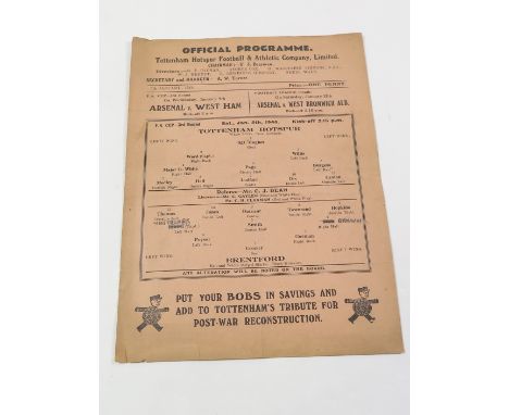Tottenham v Brentford FA Cup 3rd Rnd, 5th Jan 1946