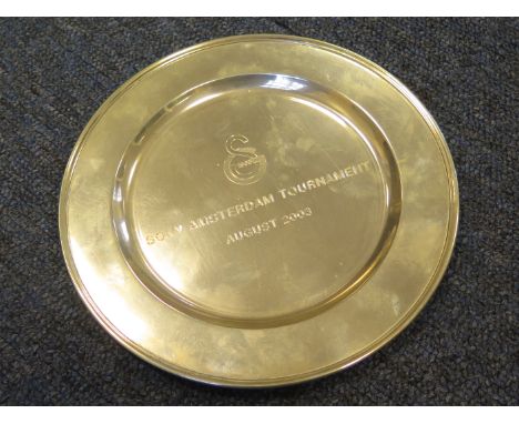 Amsterdam Football Tournament 2003 Presentation Plate from Galatasary who participated in the tournament, engraved with their