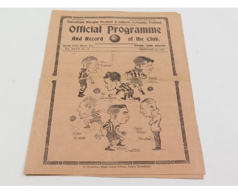 Tottenham v Sunderland 23rd Feb 1935, F/L Div 1