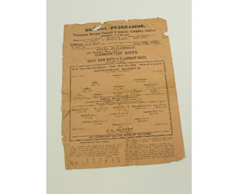Tottenham v F A Eleven 7th May 1946 G W Hall Benefit Match. Poor