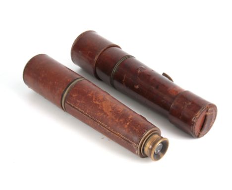 A WWI BRASS LEATHER BOUND TELESCOPE BY R &amp; J BECK LTD, LONDON, CIRCA 1915 Inscribed 'TEL SIG (MK IV) also G.S. R &amp; J 