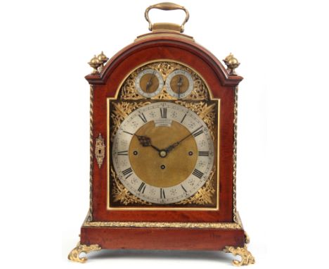 BARNSDALE BRUNSWICK PLACE LONDON A LATE 19TH CENTURY MAHOGANY AND GILT BRASS MOUNTED THREE TRAIN FUSEE BRACKET CLOCK the 9" a