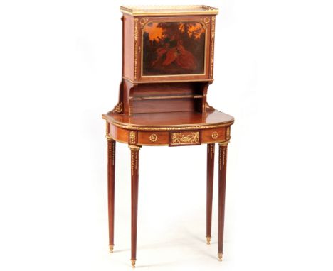 Vve SORMANI 10' r. Charlot PARIS A STYLISH LATE 19TH CENTURY KINGWOOD AND ORMOLU MOUNTED FRENCH BONHEUR DU JOUR the galleried