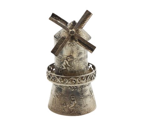 Continental Silver Cannister Windmill Formed 3 ozt Size: 2 x 2 x 4 1/2 in.