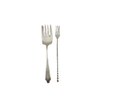 (2) American Sterling Serving Forks 3.39 ozt Pickle Fork and Cold Meat Fork 1463