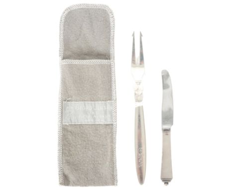 (2) Georg Jensen Denmark Sterling Utensils Lemon Fork, Caviar Spreader Size of Fork: 6 1/8 in. Bag#21