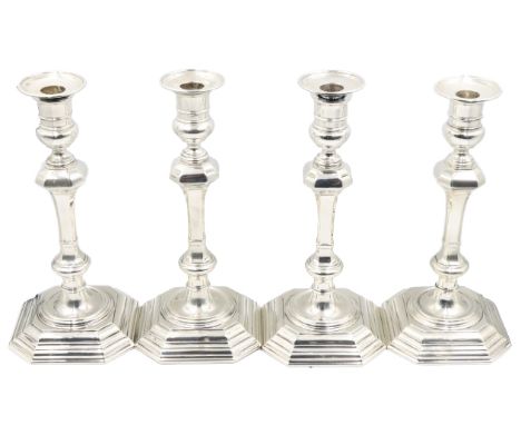 Rare set of 4 Crichton Sterling Silver Candlestick Size: 5 1/2 x 5 1/2 x 11 1/2 in.