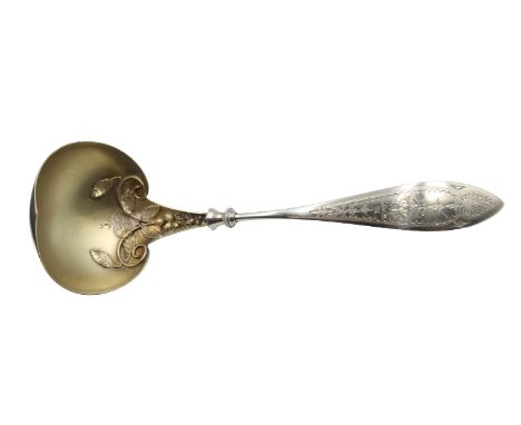 Rare 19c Gorham Sterling Gilt Berry Ladle 2.4ozt Late 19th Century. Good Condition. Size: 8 x 2 3/4 in.