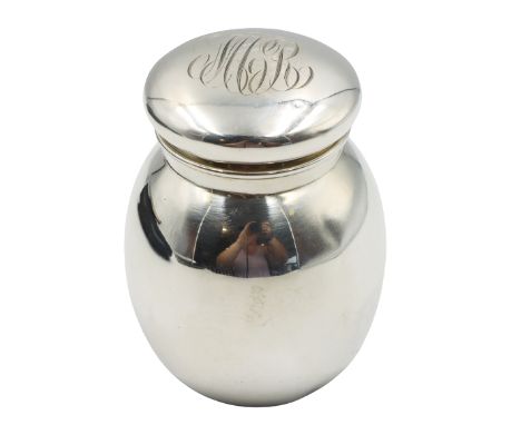 American Sterling Silver Tea Caddy, 1.9 ozt. Approx 1.90 ozt Size: 2 1/4 x 2 1/4 x 3 in.