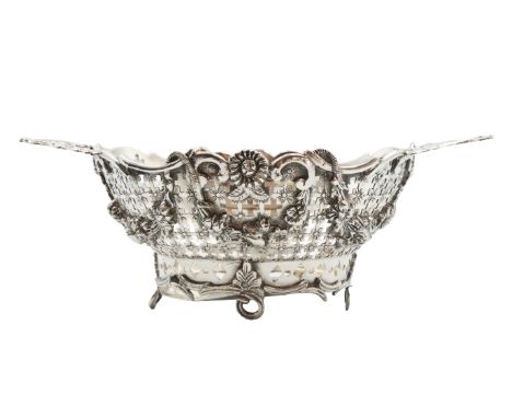 Dutch Continental Reticulated Silver Bowl Approx 5.50 ozt Size: 6 1/2 x 3 1/2 x 2 1/2 in.