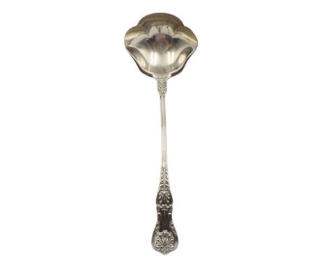 Bigelow &amp; Kennard Sterling Ladle, has trefoil bowl Approx 7.20 ozt Size: 12 1/2 x 4 in.