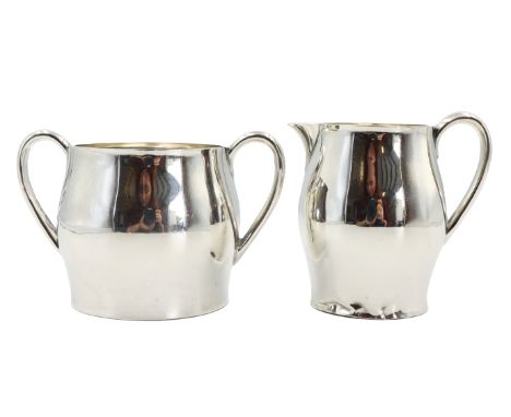 American Sterling Silver Creamer &amp; Sugar, cream pitcher has flaw at base (see photo #4). Approx 8.3 ozt Size: 4 1/2 x 3 x