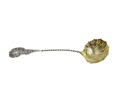 American Wallace Sterling SIlver Ladle 6 ozt Shell &amp; Bead Style Handle Size: 3 1/2 x 14 in. 1425