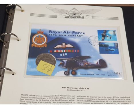 AVIATION HERITAGE WESTMINSTER PORTFOLIO TO INCLUDE STAMPS AND FIRST DAY COVER COINS